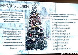 В разных местах Липецка появятся 11 народных новогодних елок 