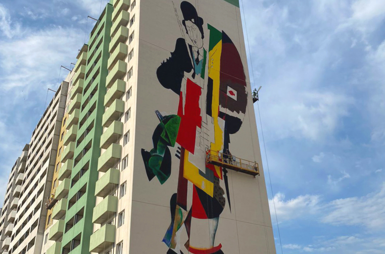 Фасады многоэтажки в микрорайоне «Победа» украсят авангардные граффити 
