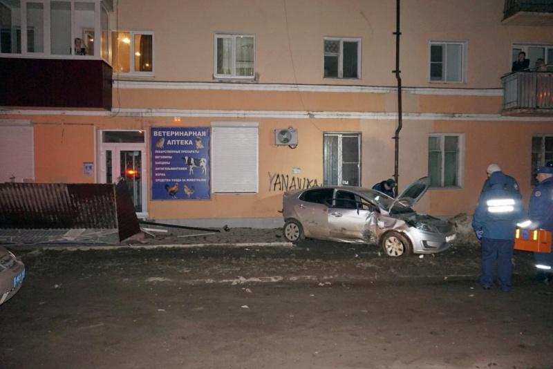 Легковой автомобиль врезался в ветеринарную аптеку Легковой автомобиль врезался в ветеринарную аптеку