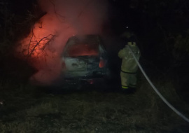 Ночью сгорел автомобиль на альтернативном участке трассы М-4