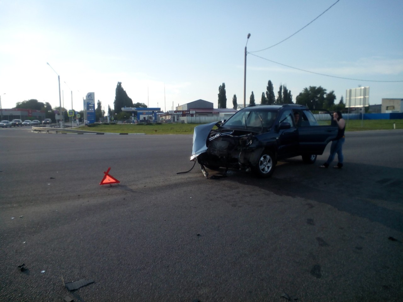 Машина ГИБДД попала в аварию на сельском перекрестке